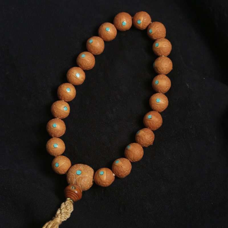 尼泊尔凤眼菩提12mm镶嵌松钉凤眼菩提手串头货