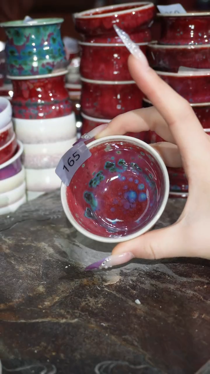 摆件陶精品窑变钧瓷茶器