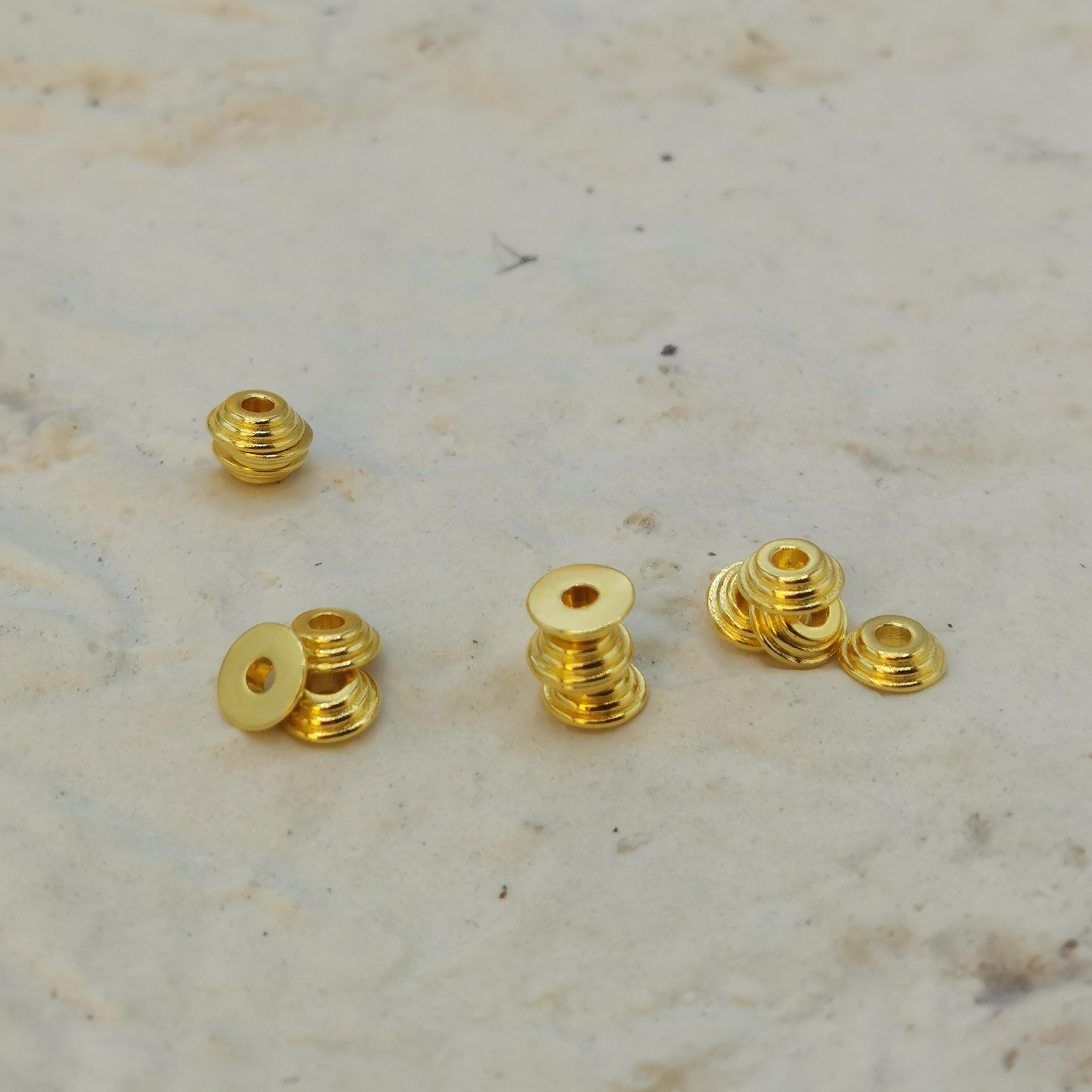 珠宝足银卡环文玩隔片饰品diy配件垫片手链项链编绳串珠材料塔片