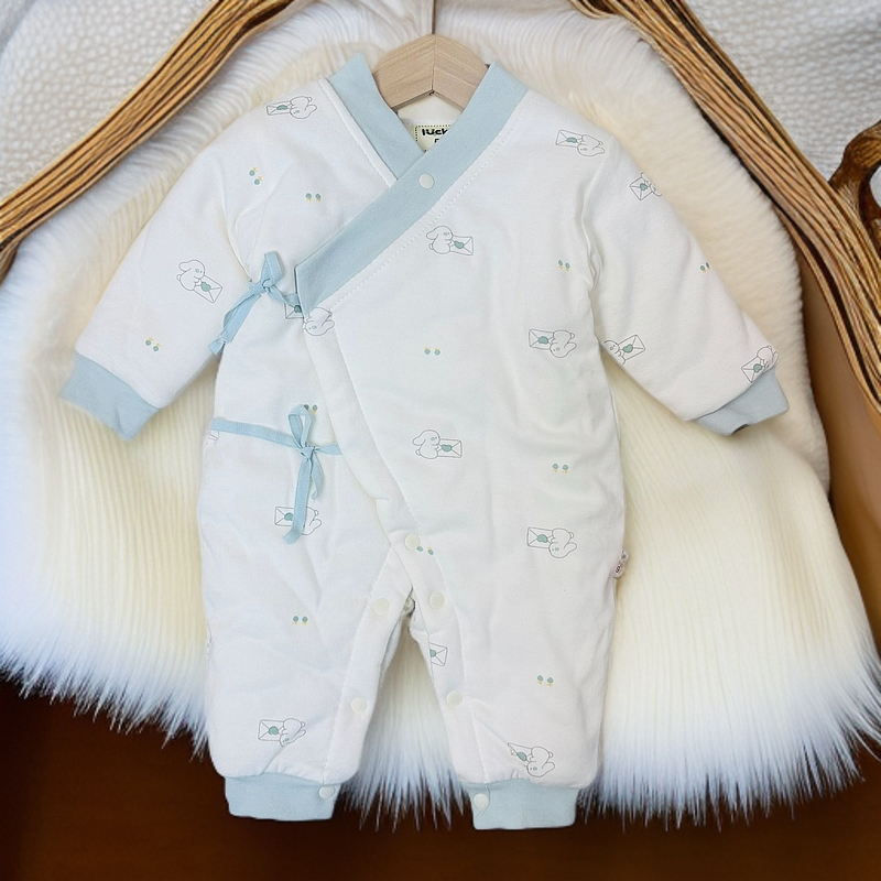 150克婴儿纯棉宝宝婴幼儿加厚保暖冬季 新生儿秋冬克棉服蝴蝶衣