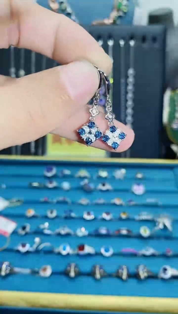 【闪购商品】托帕石耳饰银S925镶嵌11211