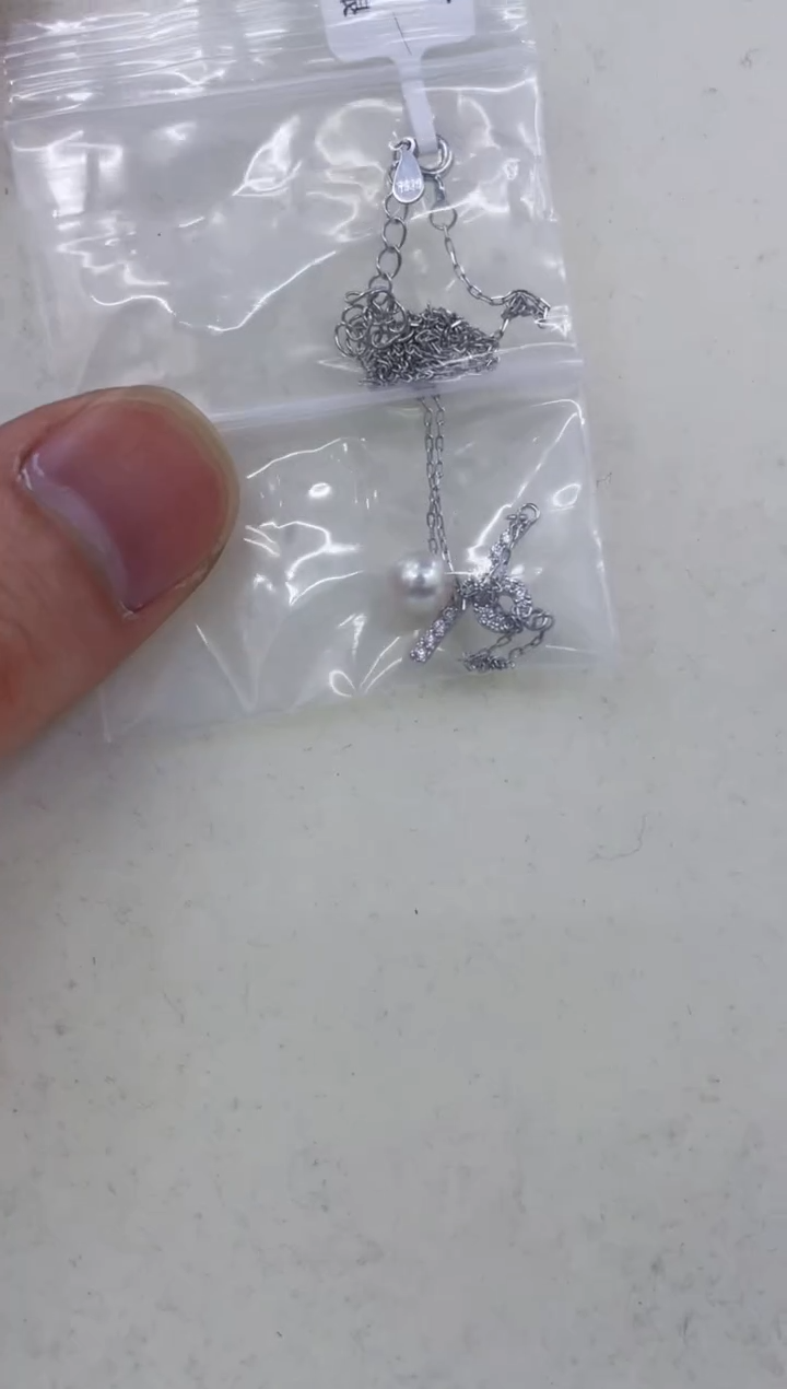 颈饰银S925镶嵌海水珍珠  