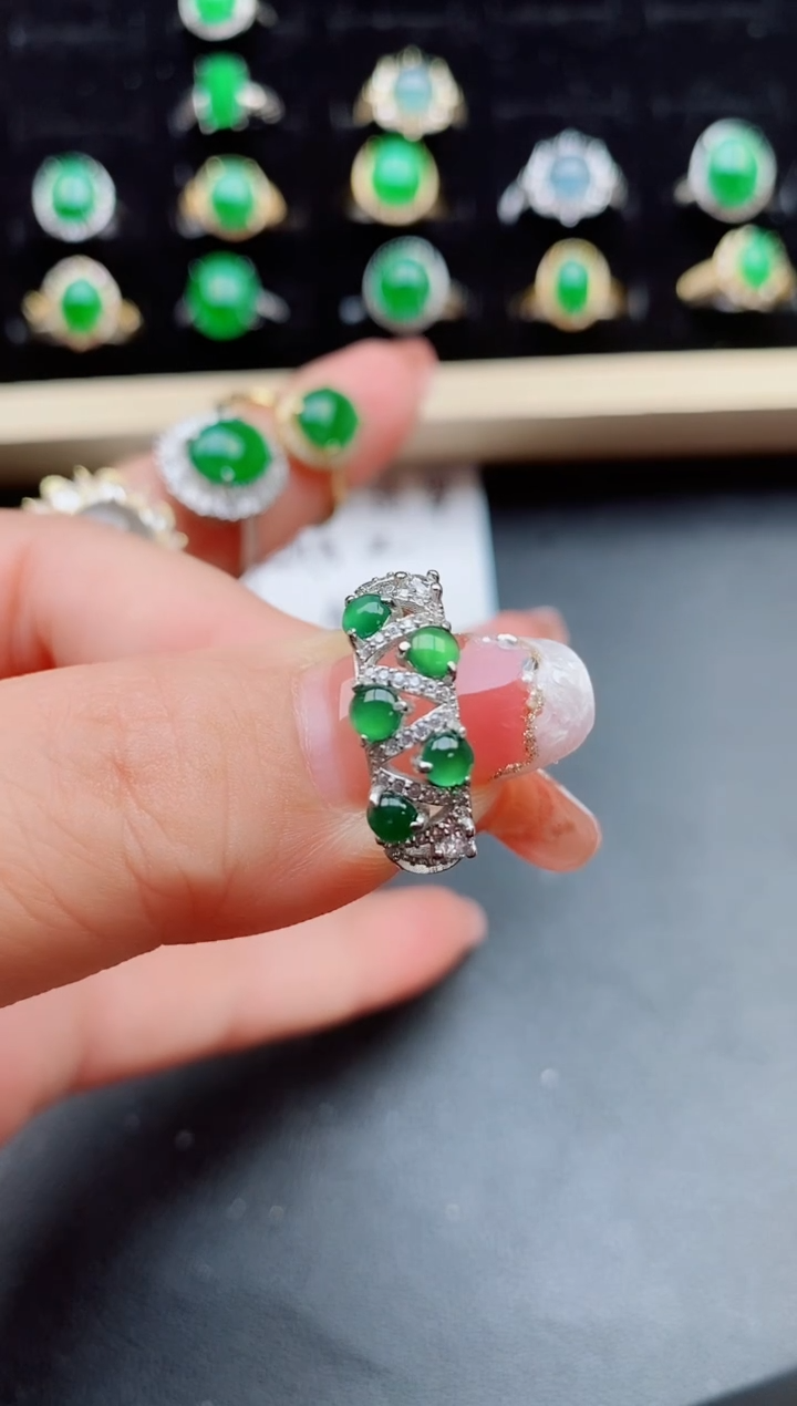 【闪购商品】翡翠戒指银S925镶嵌1111111