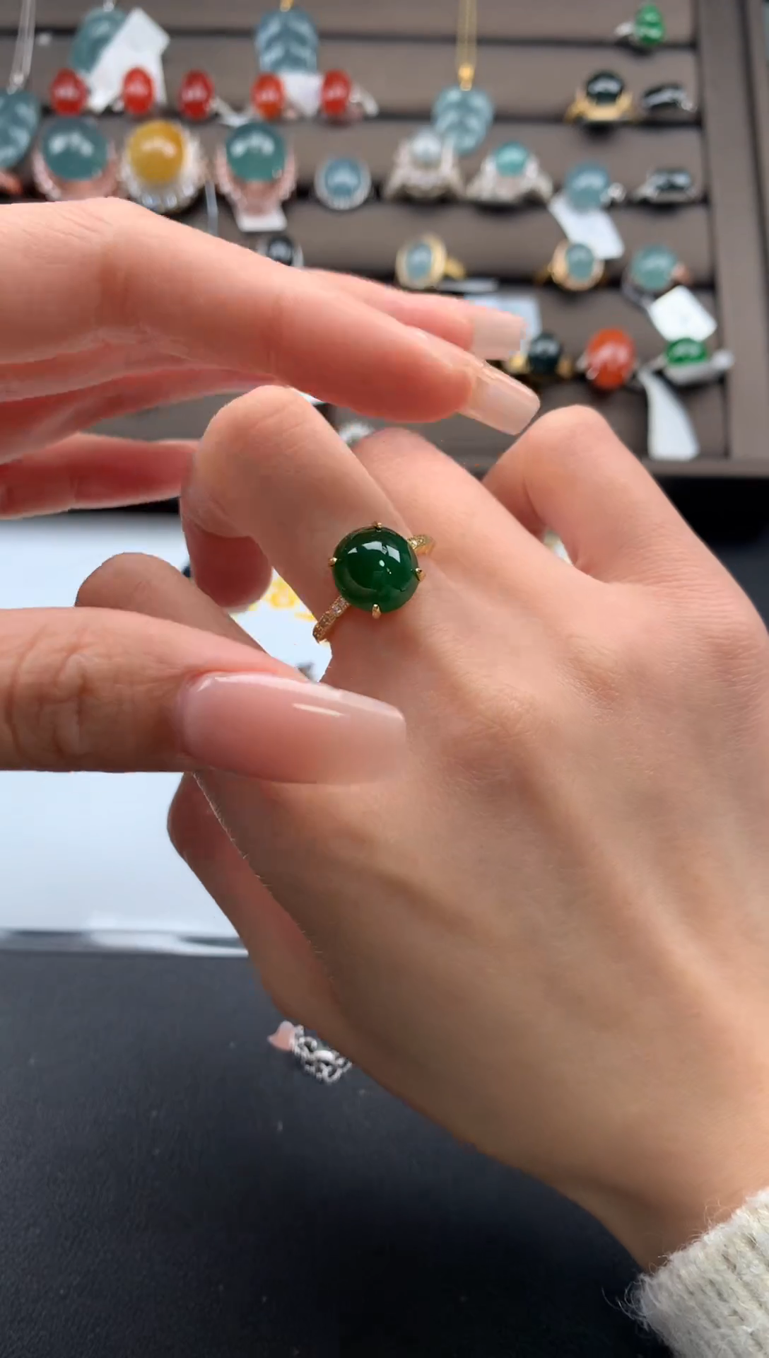 【闪购商品】翡翠戒指银S925镶嵌3123123