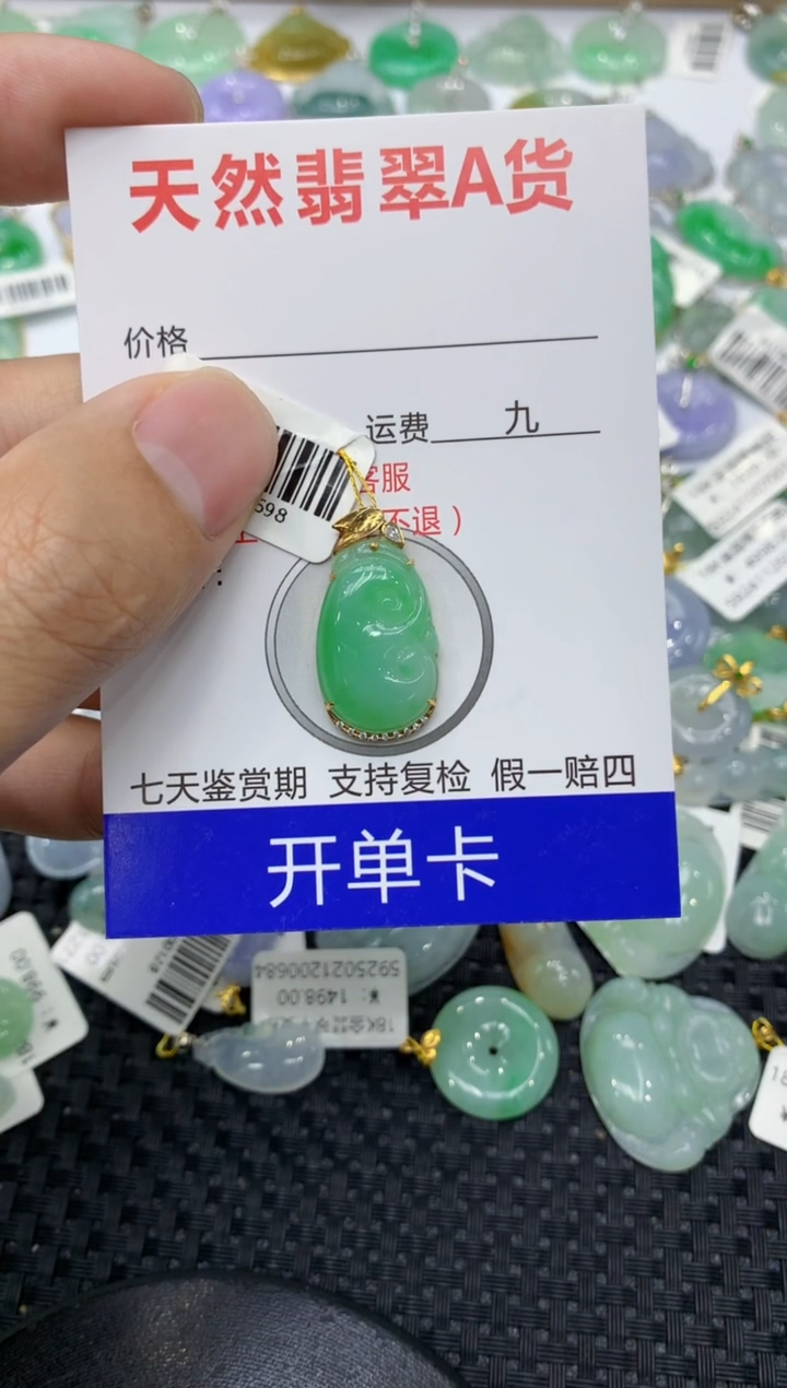 翡翠18K金镶嵌颈饰99999999999