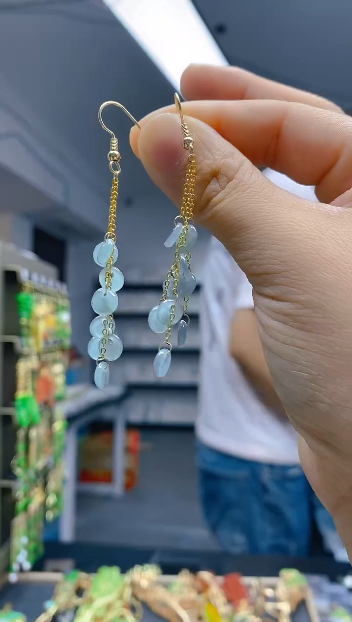 【闪购商品】翡翠耳饰合金0340翡翠耳钩