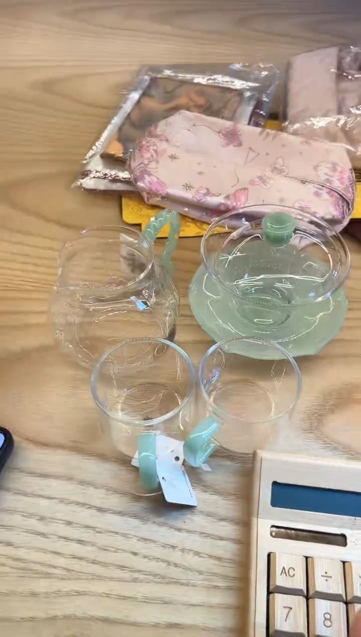 荷叶盖碗/浅玉+禾器/莲意茶海/浅玉+清禾杯浅玉/一对