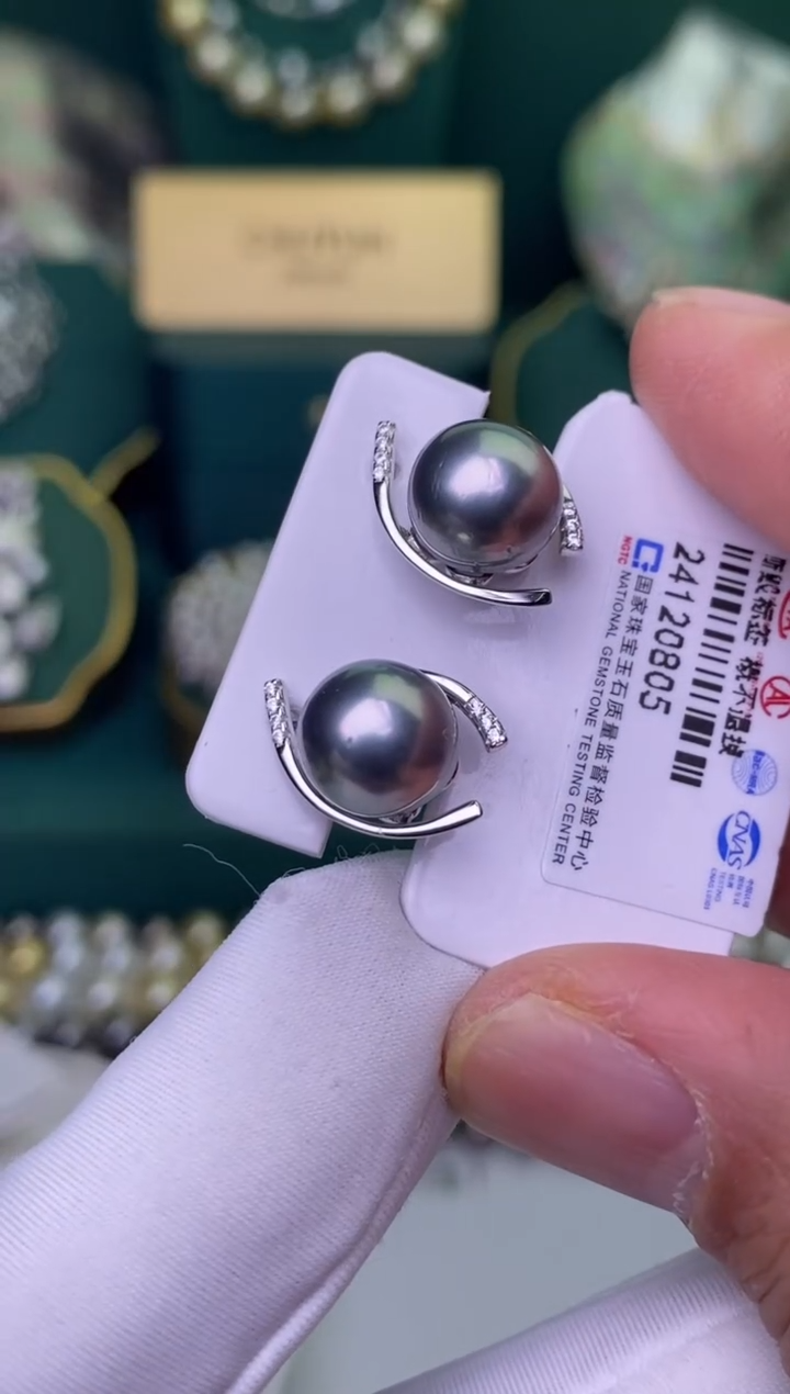 【闪购商品】海水珍珠耳饰银S925镶嵌9-10