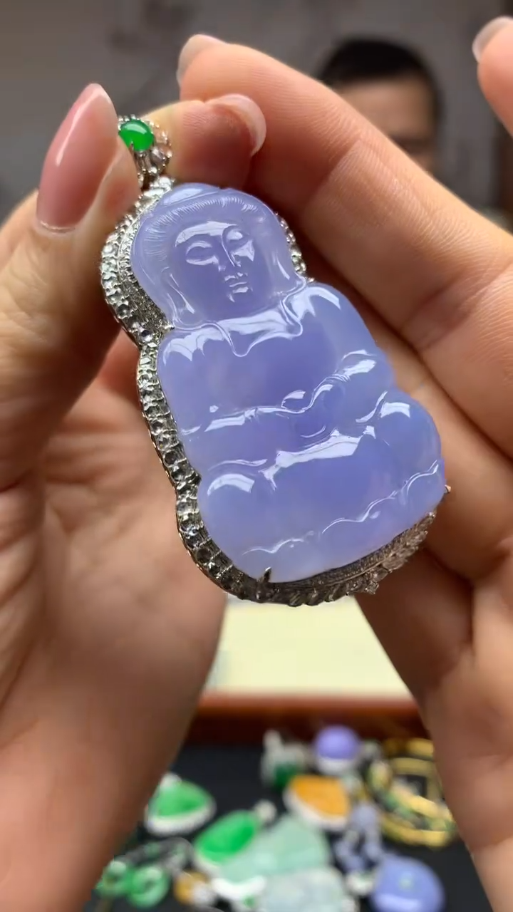 【闪购商品】翡翠颈饰18K金镶嵌6-天然翡翠