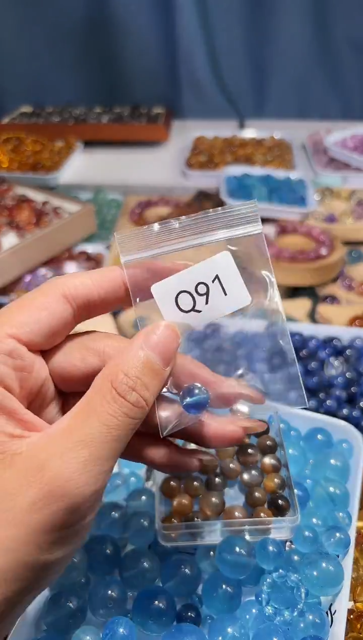 未镶嵌手串水晶?****露Q91海蓝宝圆珠单颗