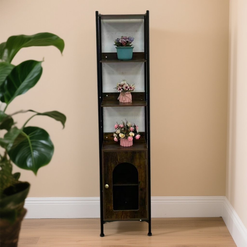 【库存】7124FG单门书架收纳架（39*26*176）