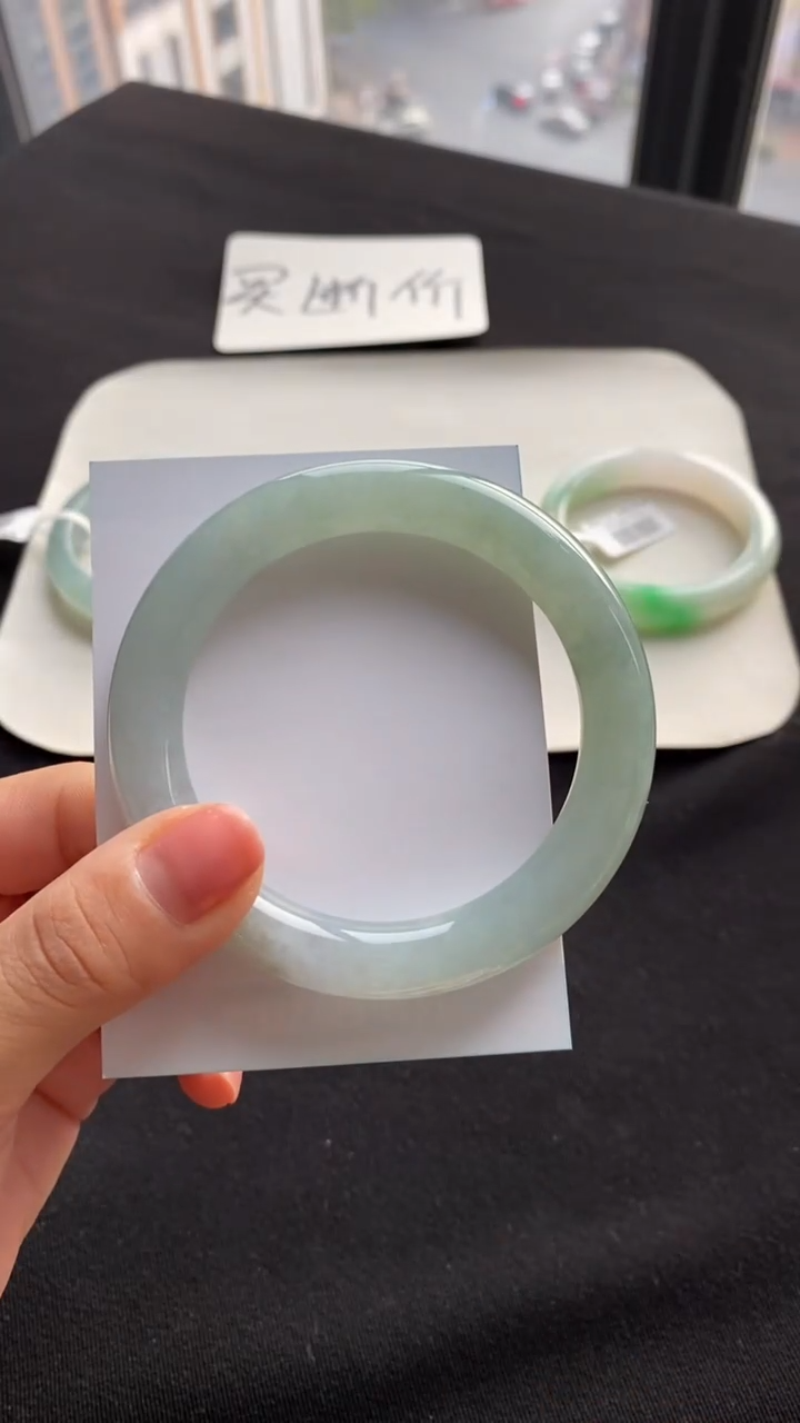 【闪购商品】翡翠手镯（圆镯）未镶嵌57圆条--不退不换