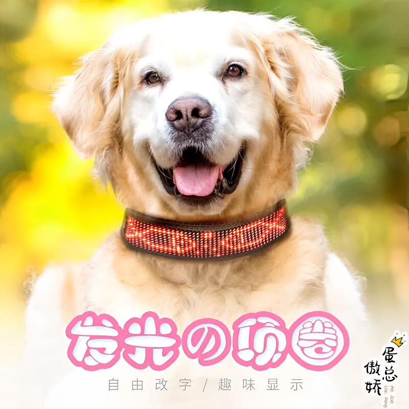 高颜值发光项圈大中型犬通用反光多功能夜间防丢全彩宠物狗狗猫咪