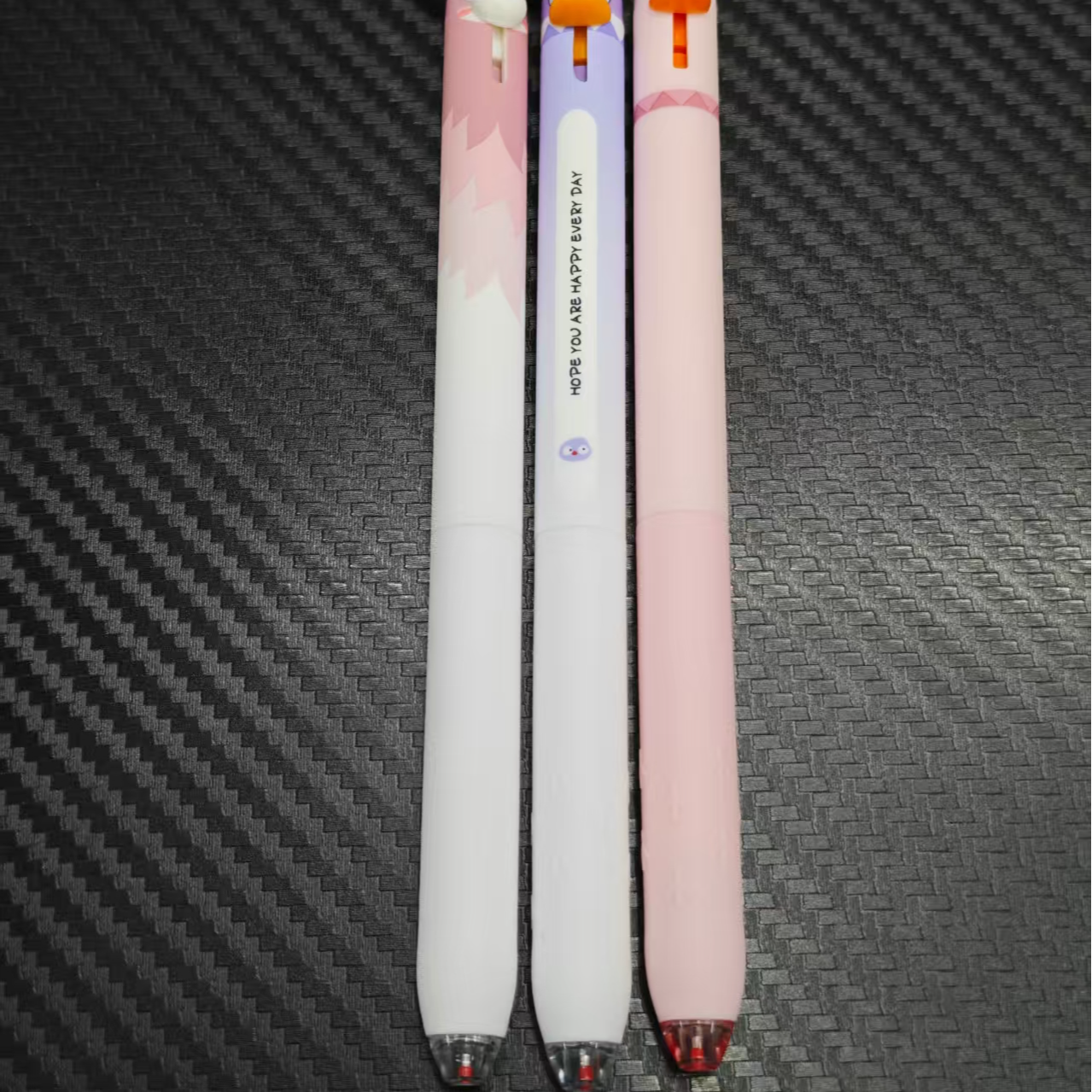 【发3支-紫粉（黑）】【小鹿+企鹅+小鸡】中性笔