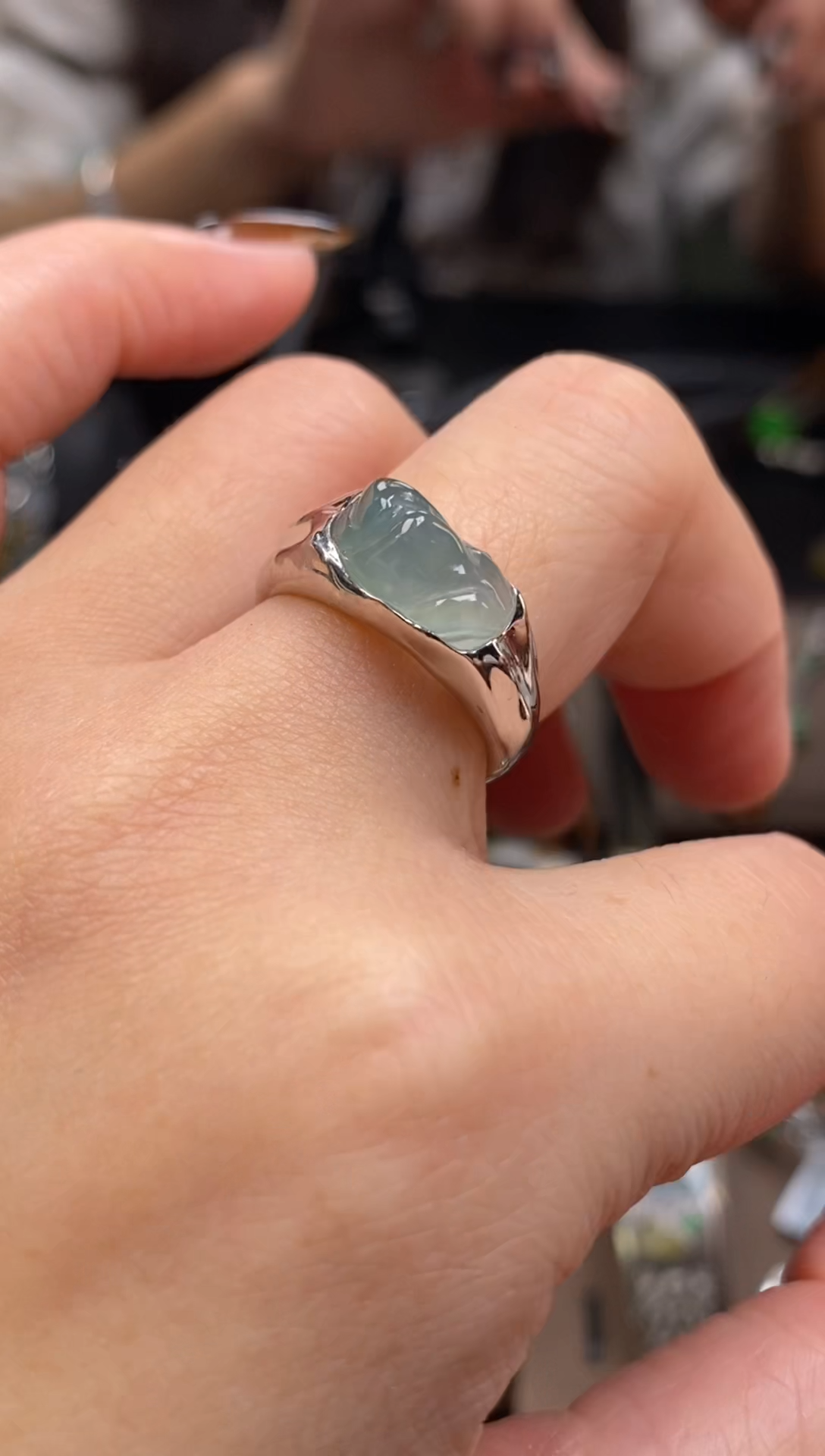 颈饰银S925镶嵌翡翠净货19239