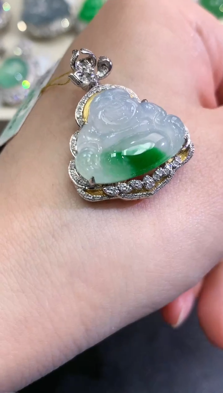 【闪购商品】翡翠颈饰18K金镶嵌C107  多样性一件发货