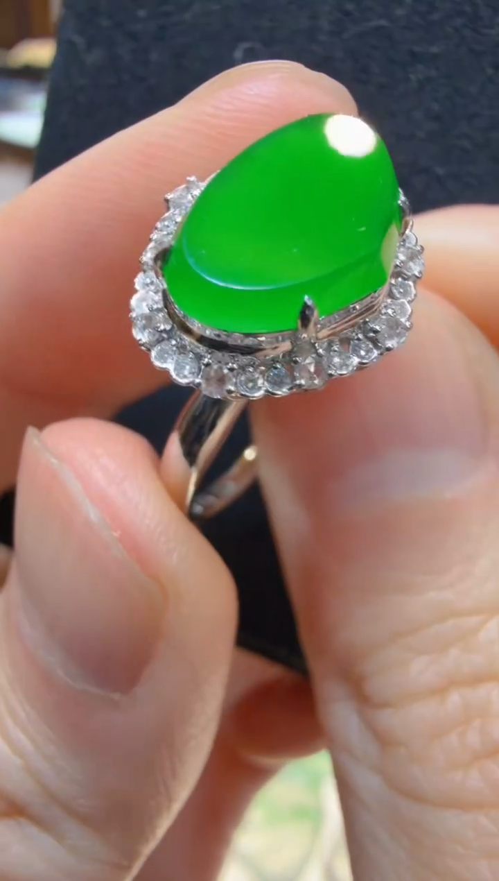 18K金镶嵌戒指翡翠多样性团购发一件