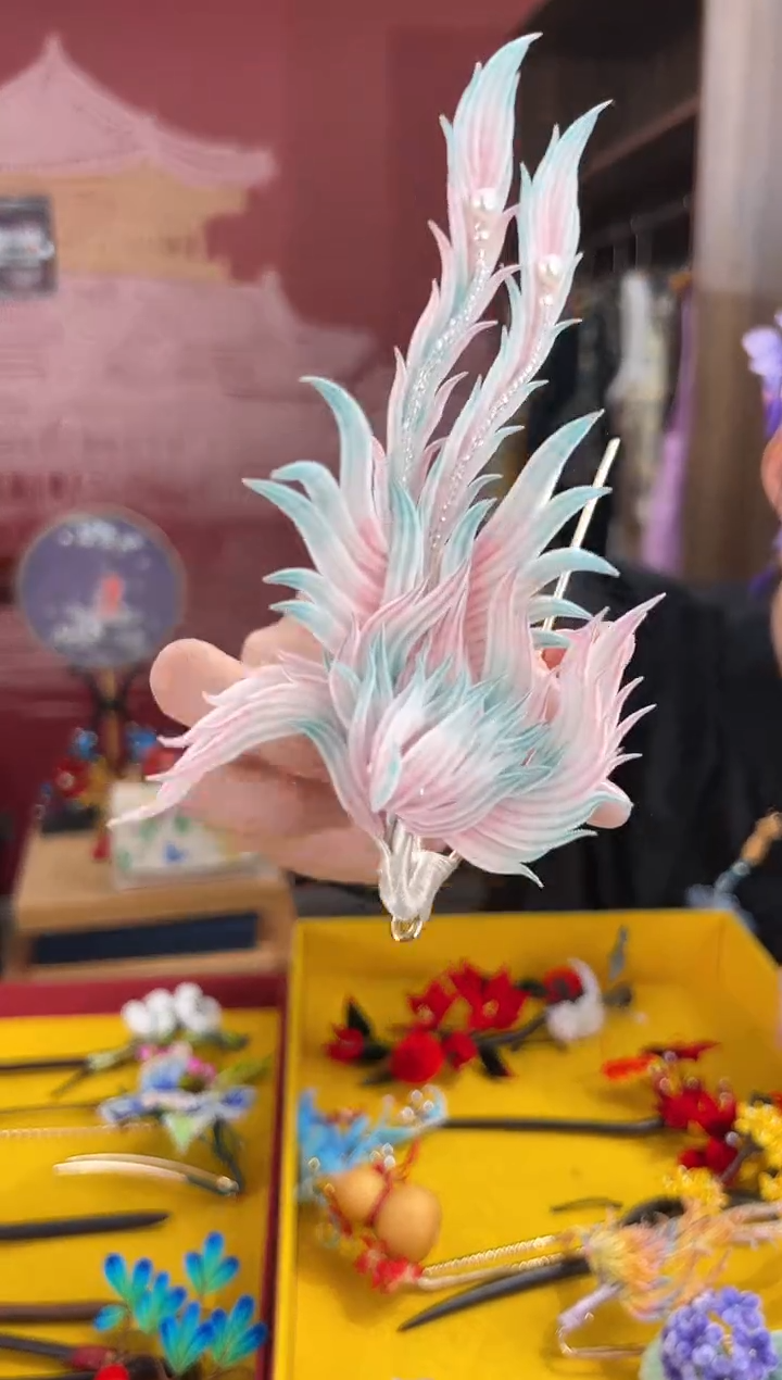 【闪购商品】刺绣 非遗绒花（发饰）