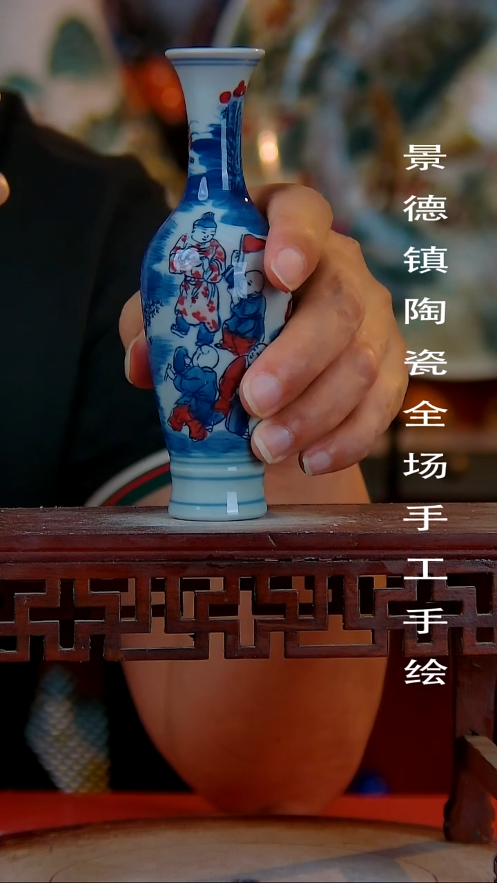 摆件手景德镇陶瓷 全场手工绘