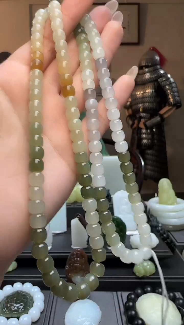 【闪购商品】和田玉多宝老型珠未镶嵌长链