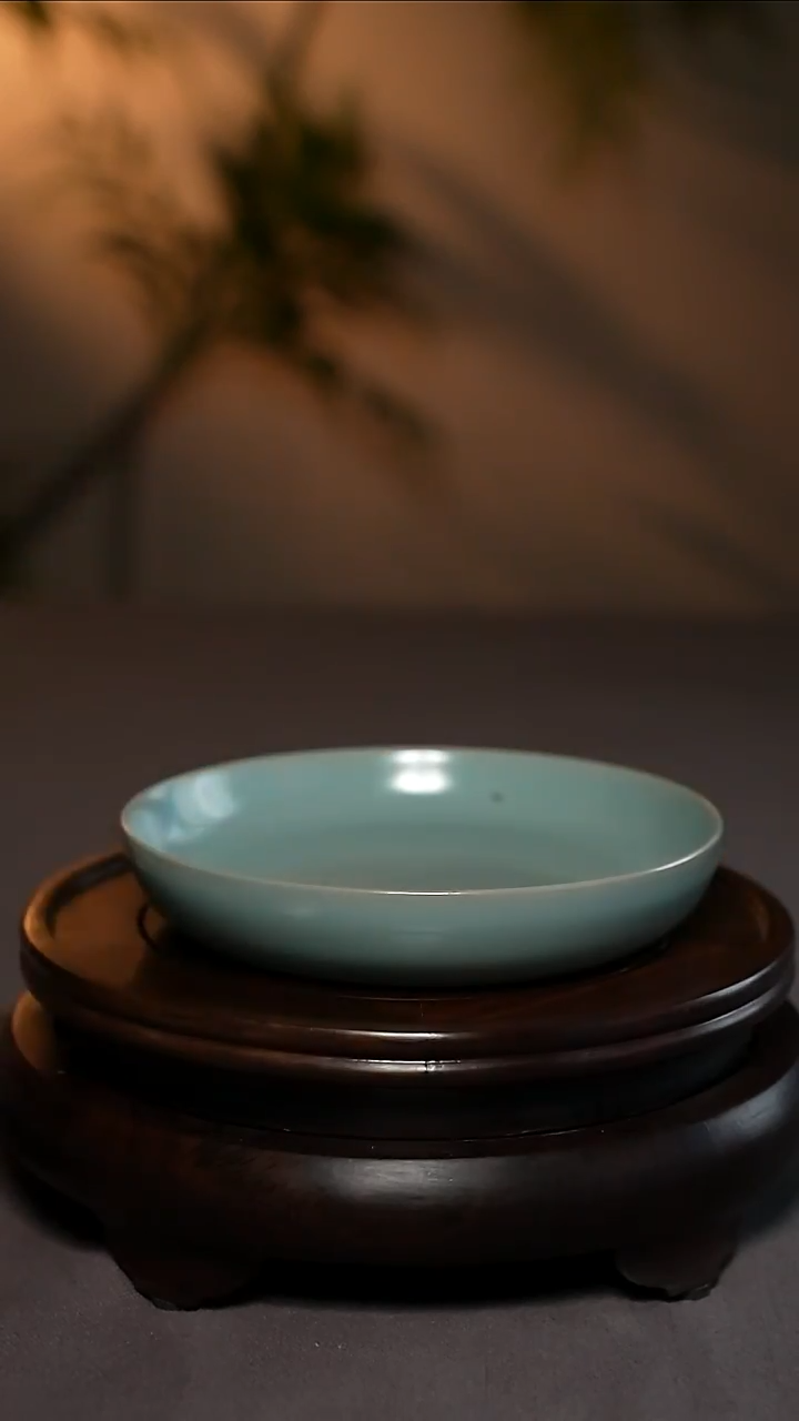 仿古汝官釉原产地微瑕平底洗