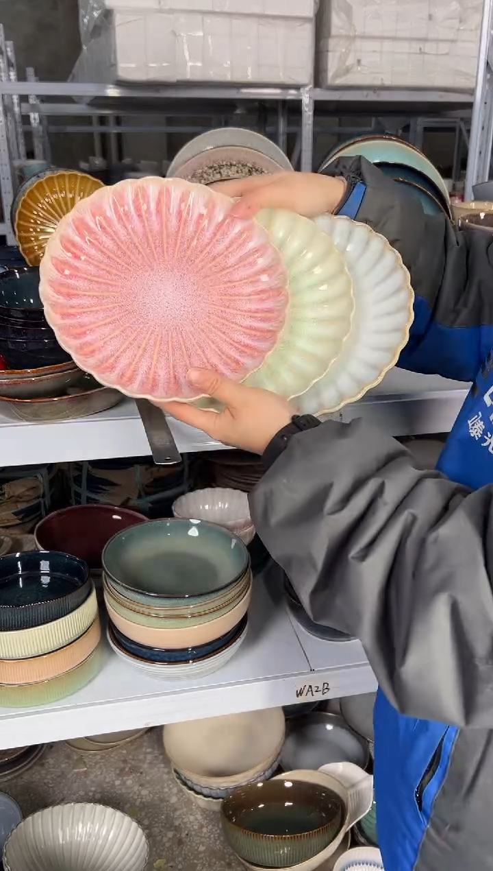 陶瓷外贸尾货瑕疵满20包邮X3 小盘8英寸