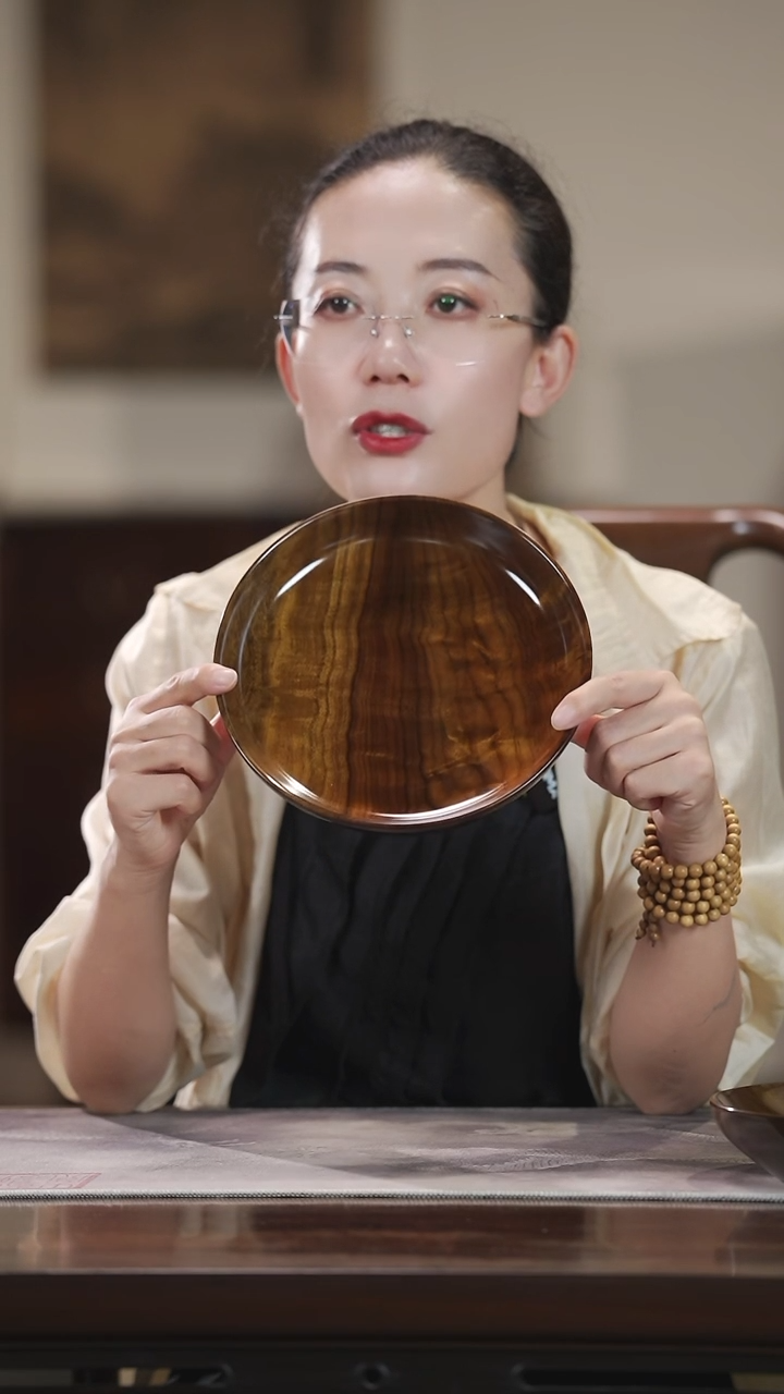 金丝楠581漆款云彩纹木碗圆盘