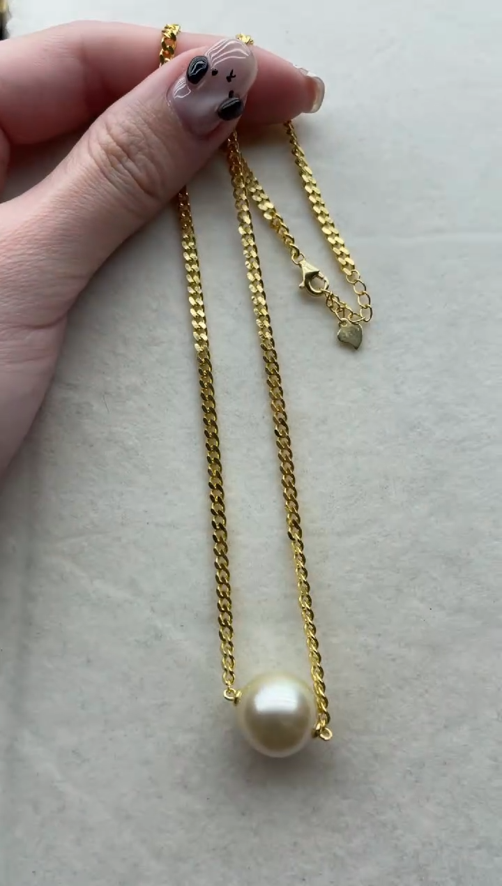 【闪购商品】海水珍珠套链银S925镶嵌36