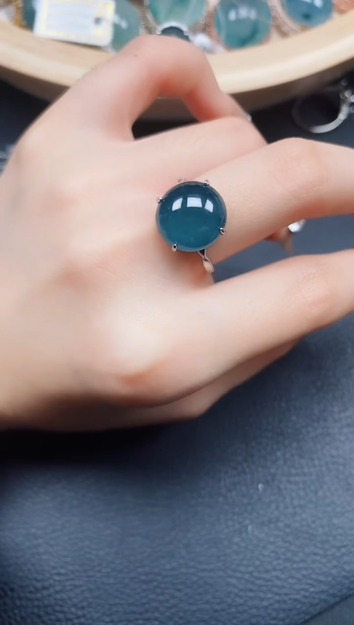 【闪购商品】翡翠戒指银S925镶嵌翡翠