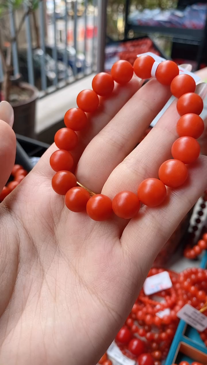 未镶嵌手链南红玛瑙心*愿收藏级保山南红单圈11+mm