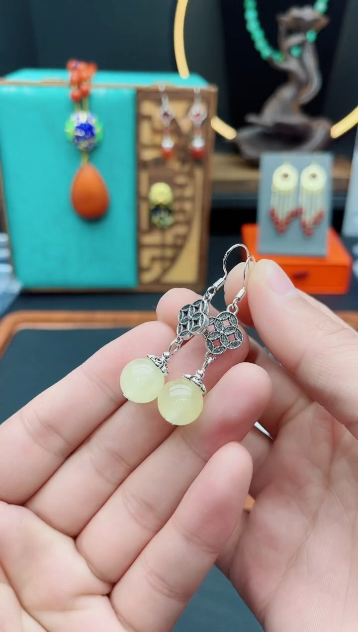 【闪购商品】玛瑙/玉髓耳饰银S925镶嵌323000