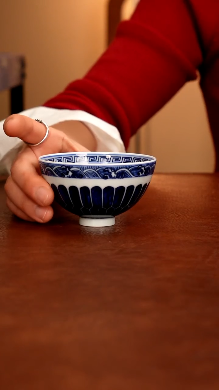 摆件陶景德镇瓷器，青花瓷手绘茶具~