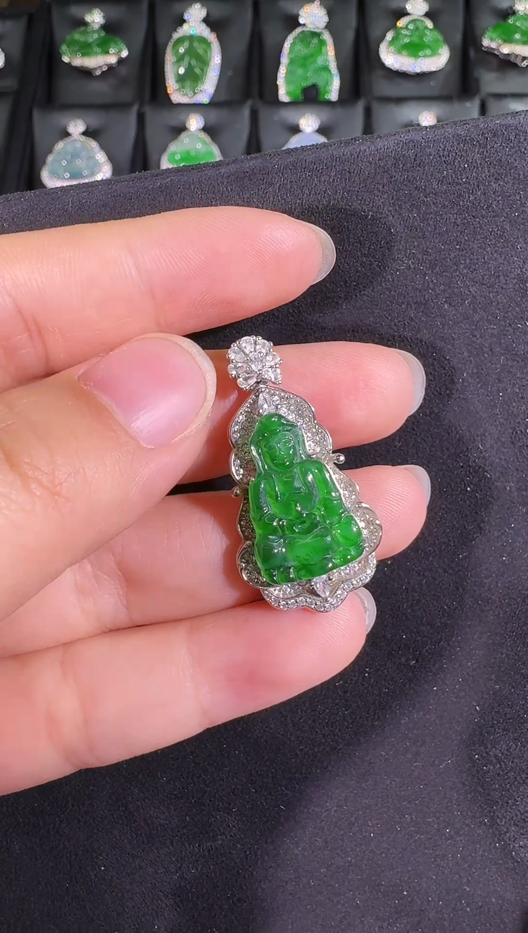 【闪购商品】翡翠吊坠(不含链)银S925镶嵌吊坠