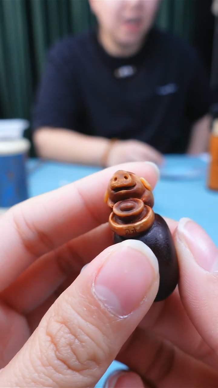 【闪购商品】菩提根/象牙果把件15以内可用福猪缅茄手工雕刻三通