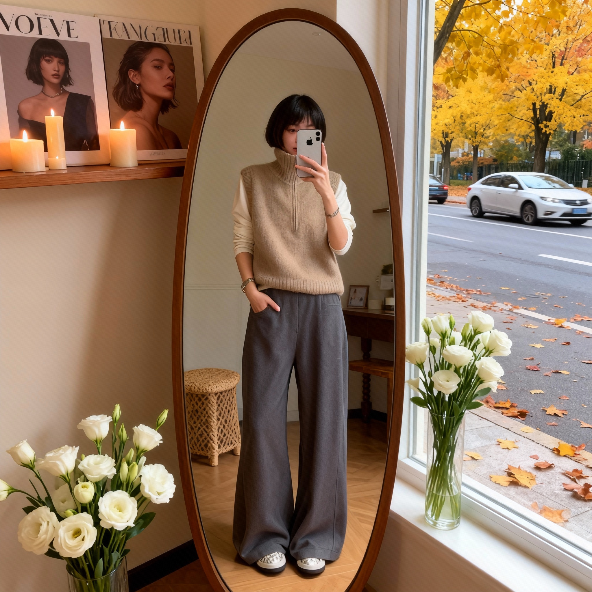 【现货秒发】时尚百搭极简风慵懒叠穿设计感秋冬毛针织衫马甲女