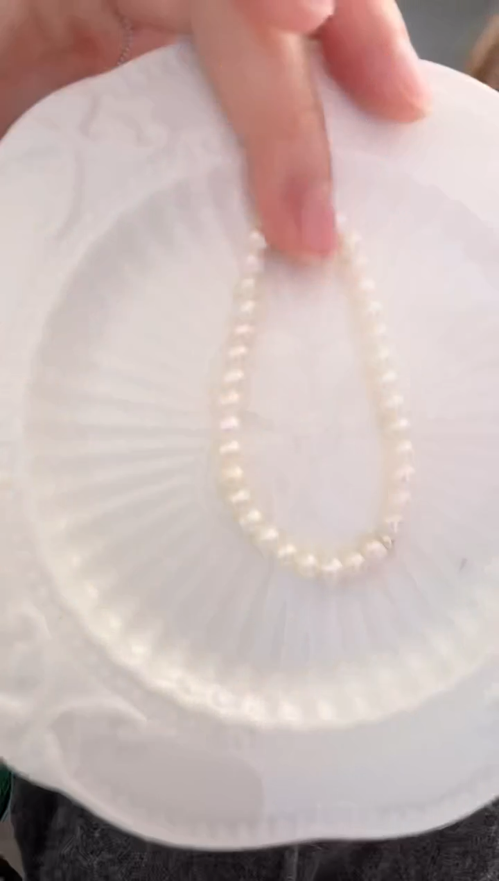 银S925镶嵌手绳淡水珍珠c01