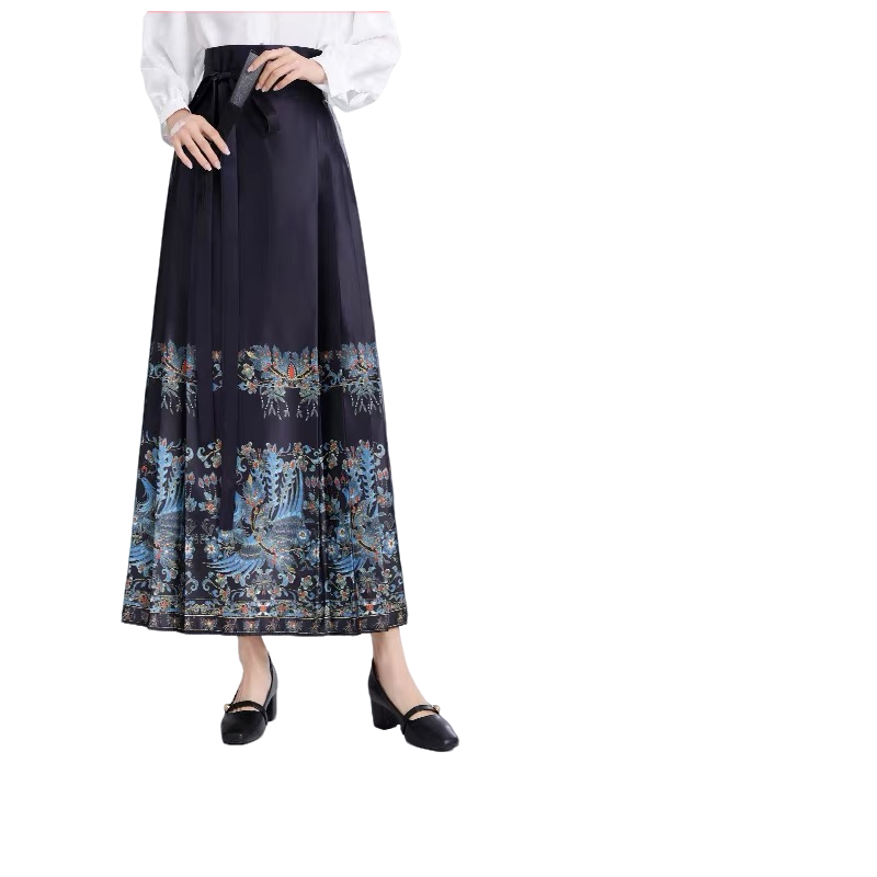 B554 2025秋季新款高档日常可穿通勤新中式国风中长款半身裙C-10