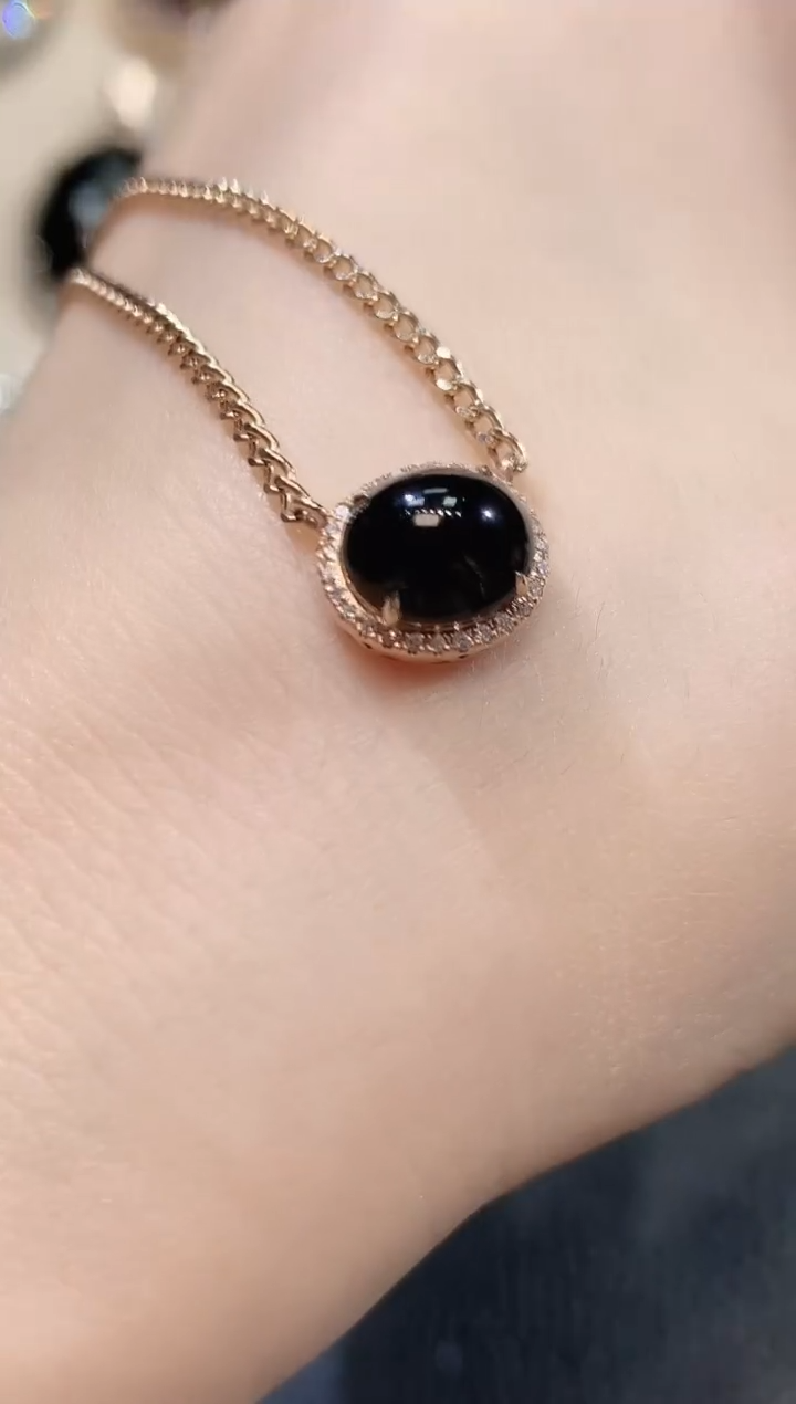 【闪购商品】翡翠套链18K金镶嵌D5一件