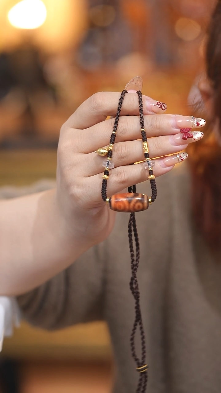 【闪购商品】玛瑙/玉髓颈饰未镶嵌Q31000金蟾三眼项链