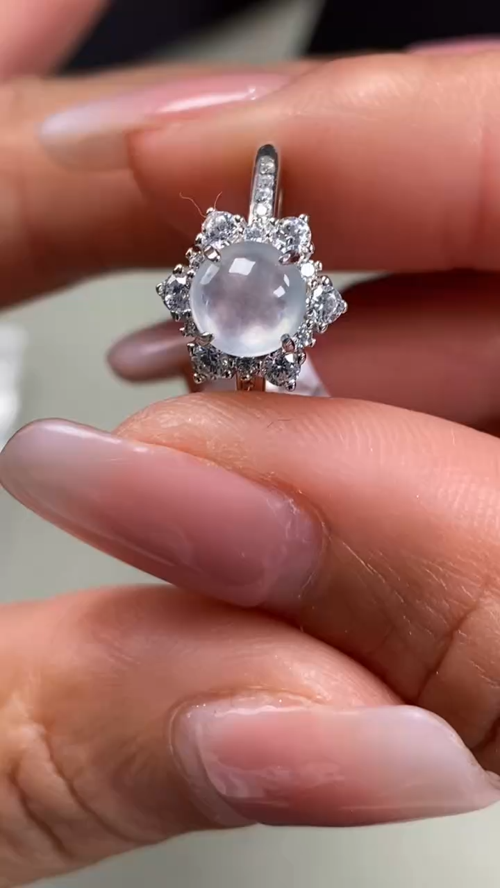 【闪购商品】翡翠戒指银S925镶嵌9192