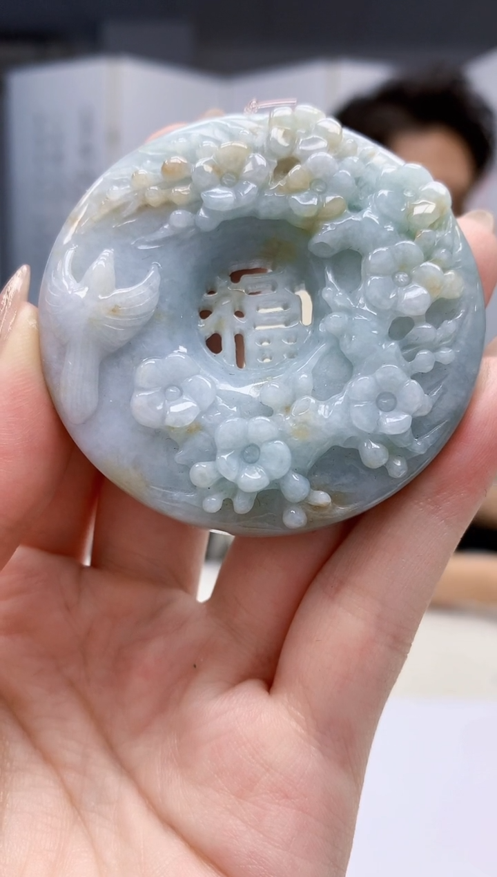 【闪购商品】定制翡翠未镶嵌1502jw-毛货挂件68