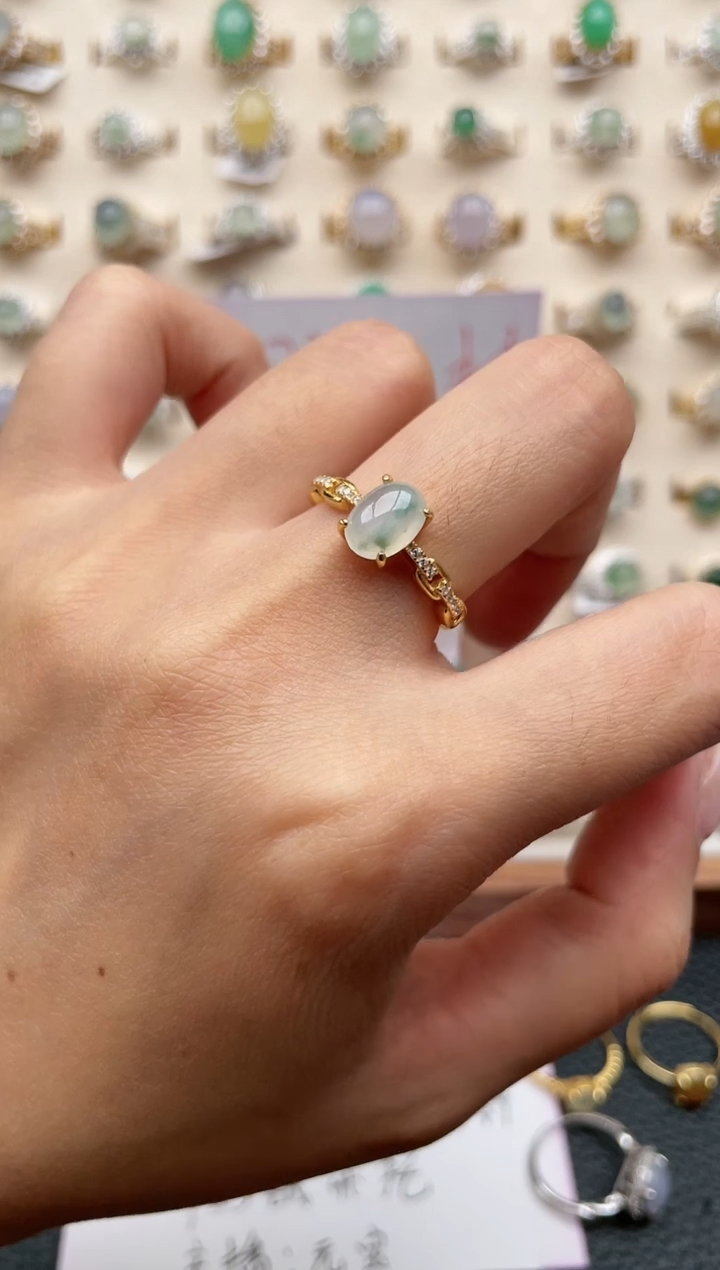 【闪购商品】翡翠银S925镶嵌戒指1111