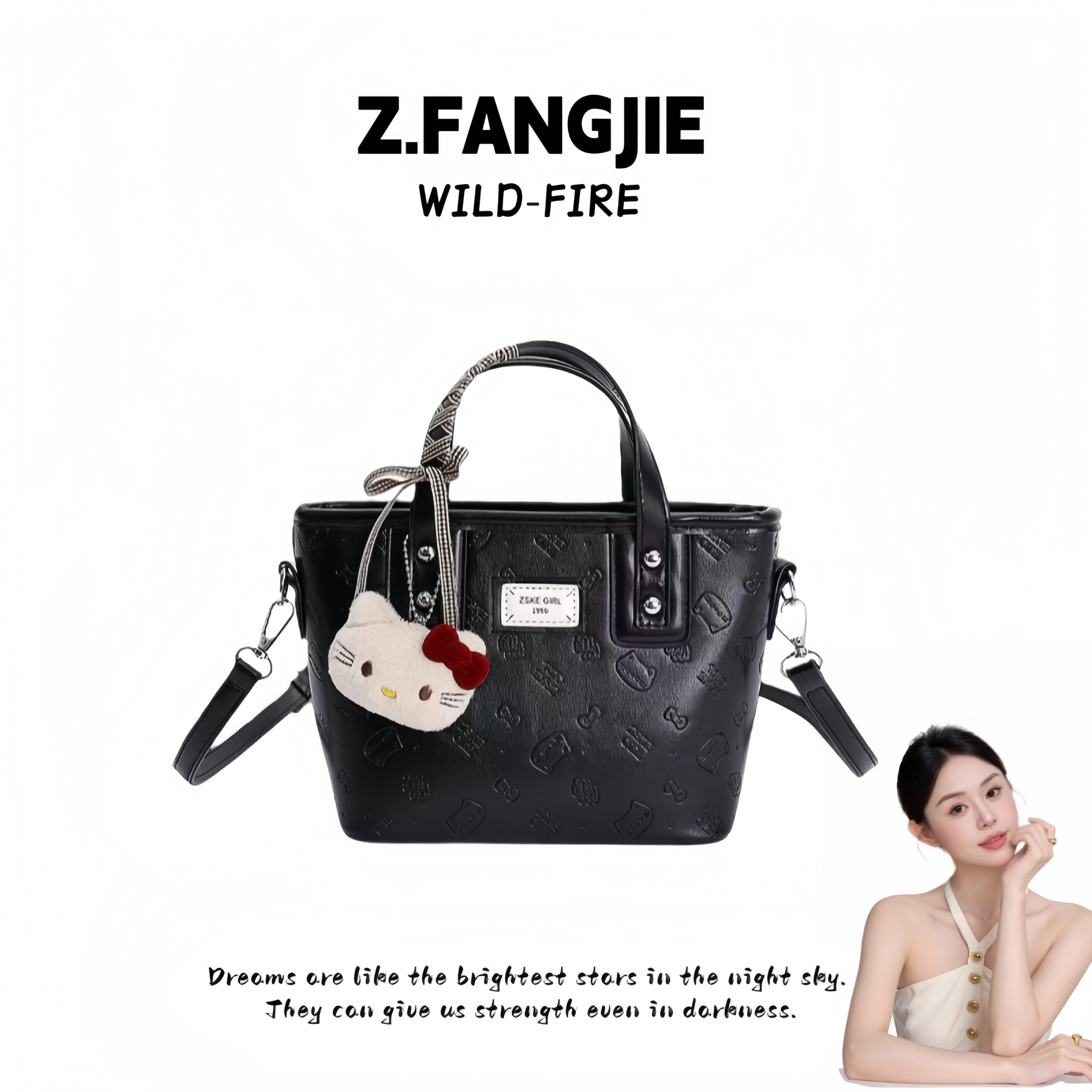 斜挎包水桶包小众菱格女士单根拉链复古风耐磨