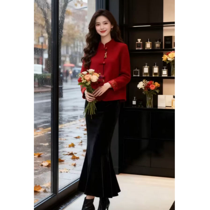 【春款上新】倪妍裳D15#新中式国风双面羊毛大衣