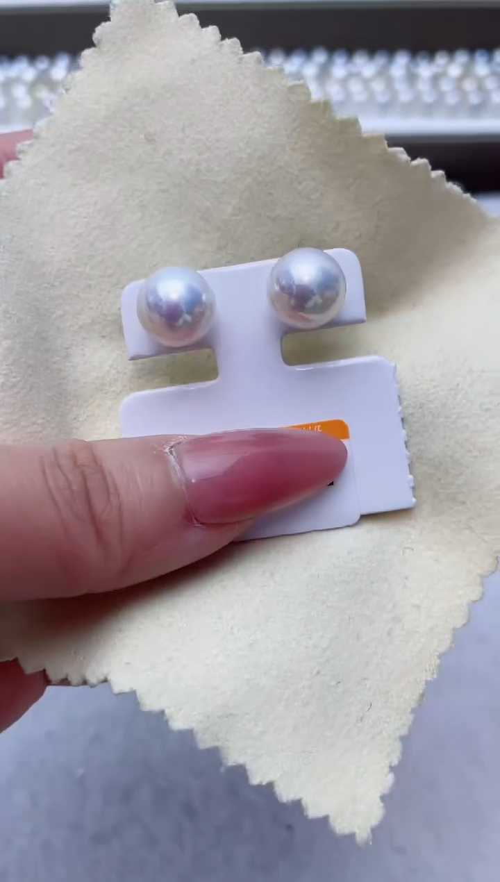 【闪购商品】淡水珍珠耳饰18K金镶嵌A17