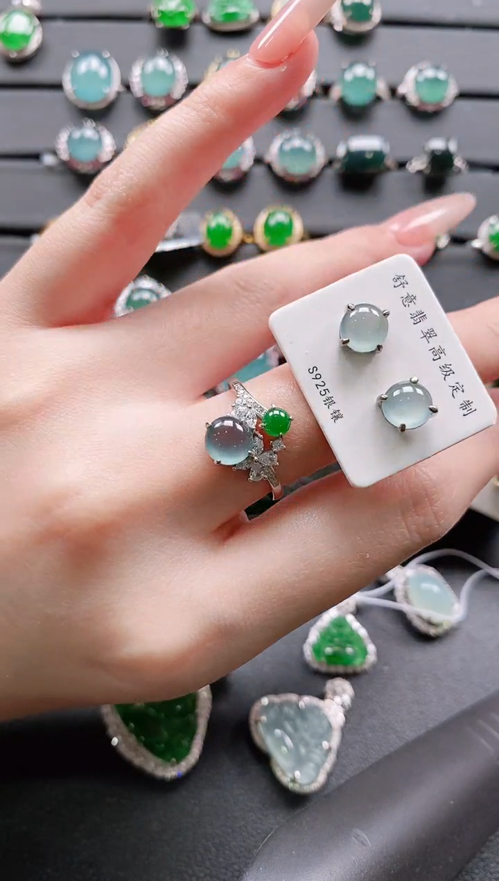 【闪购商品】翡翠戒指银S925镶嵌11111111