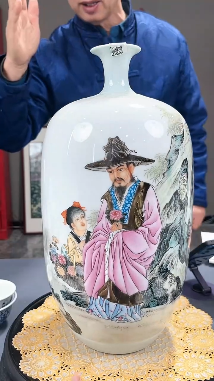 【闪购商品】官窑瓷画院291官窑瓷画院人物赏瓶