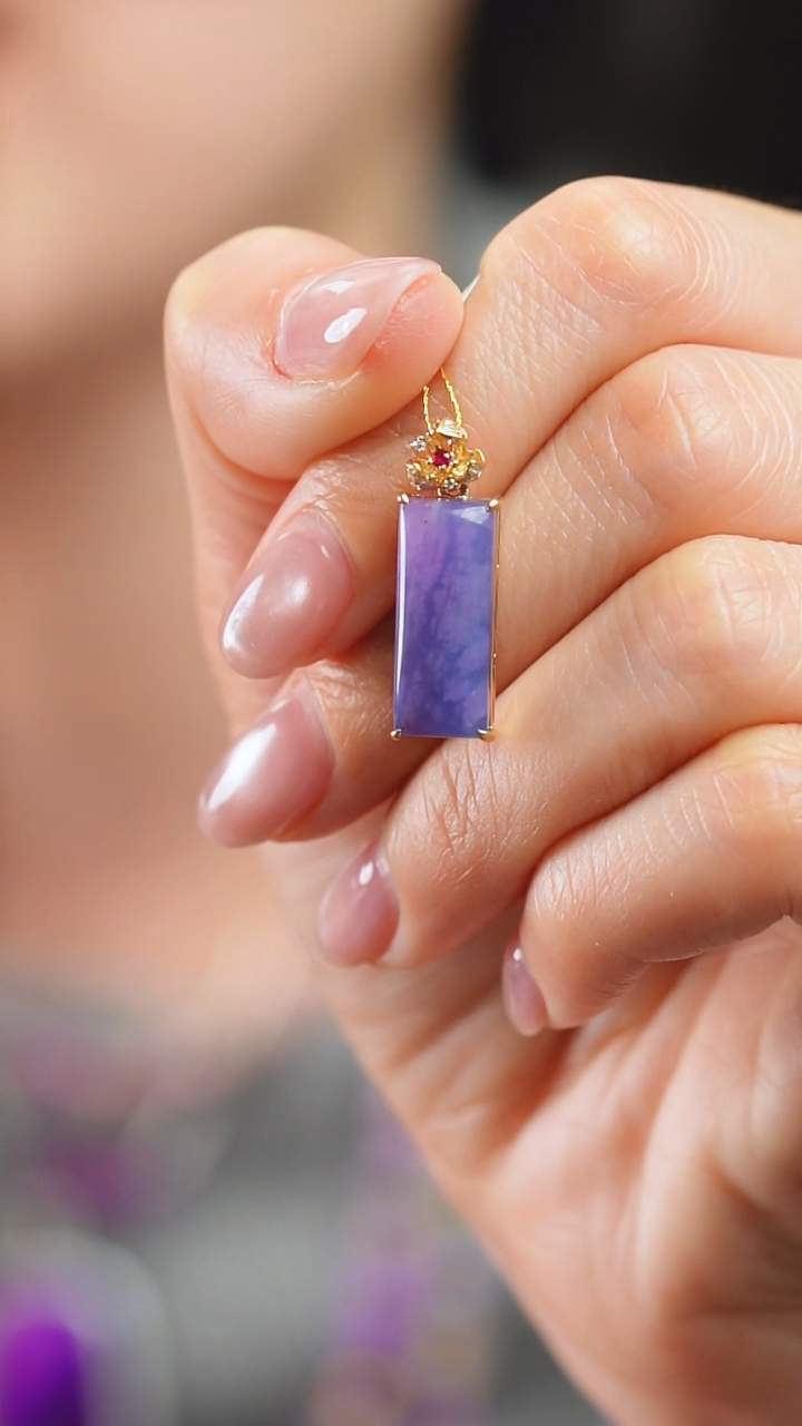 苏纪石（舒俱来）18K金镶嵌吊坠(不含链)65