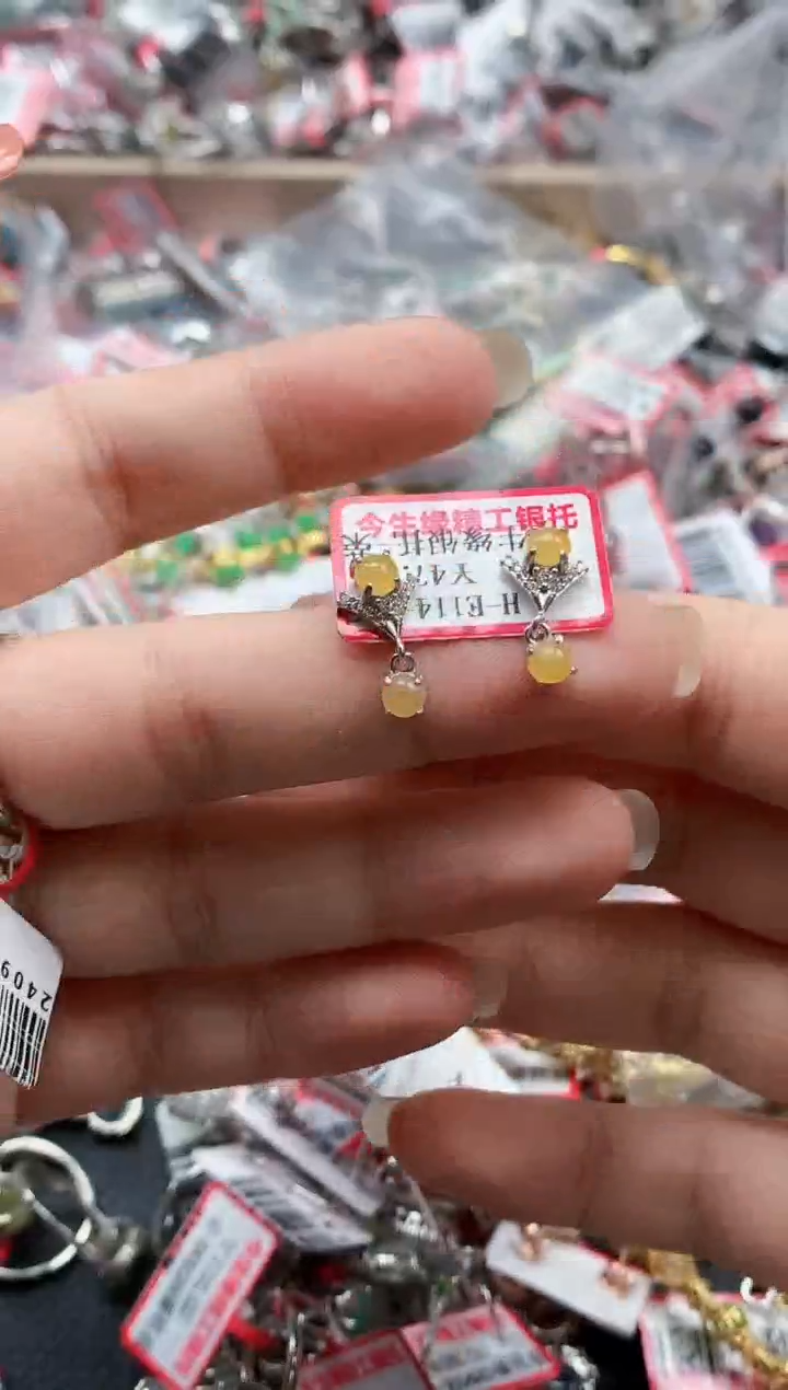 银S925镶嵌戒指翡翠天然A货缅甸翡翠