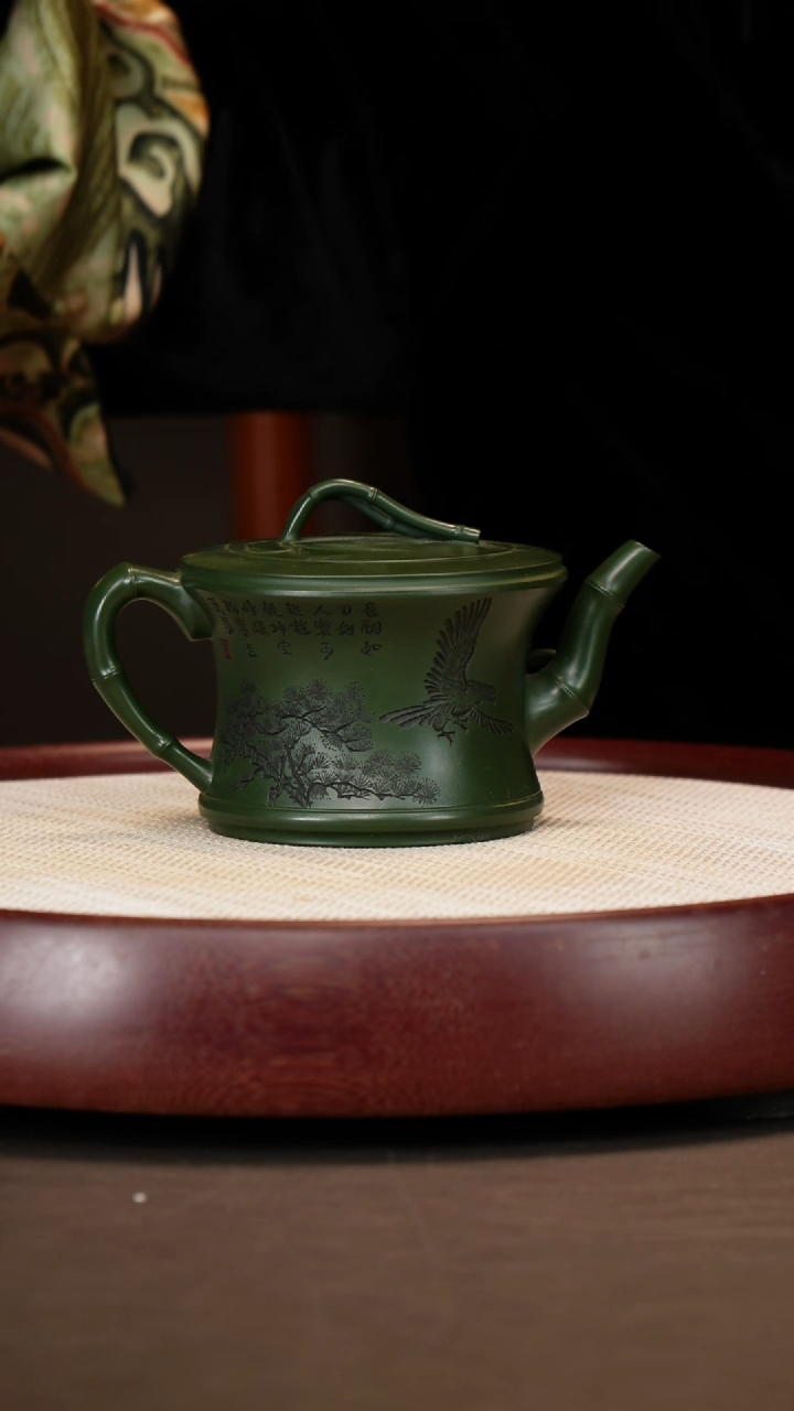 【闪购商品】紫砂茶壶蒋家绿泥高竹节+大马320c